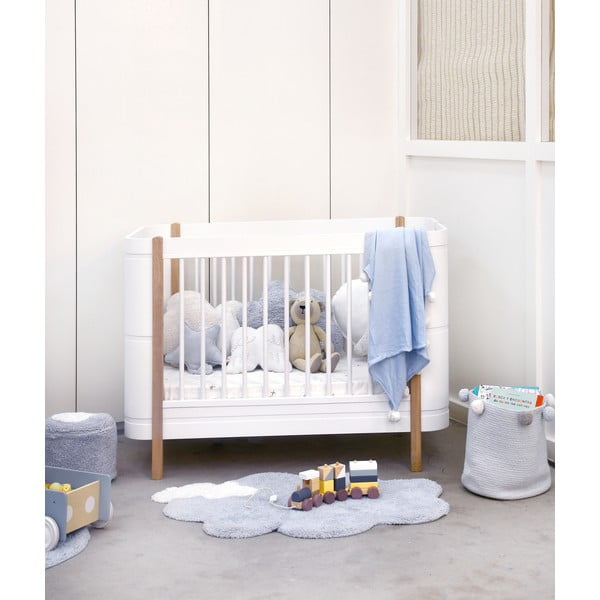 Světle modrý pratelný ručně tkaný bavlněný dětský koberec 70x100 cm Mini Dream – Lorena Canals-image-1