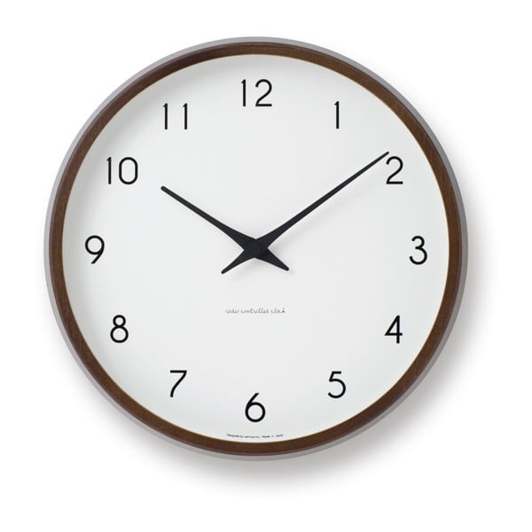 Nástěnné hodiny s tmavě hnědým rámem Lemnos Clock, ⌀ 29,4 cm