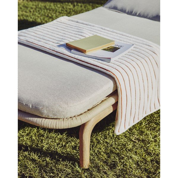 Béžové dřevěné polohovací zahradní lehátko Alipa – Kave Home-image-3