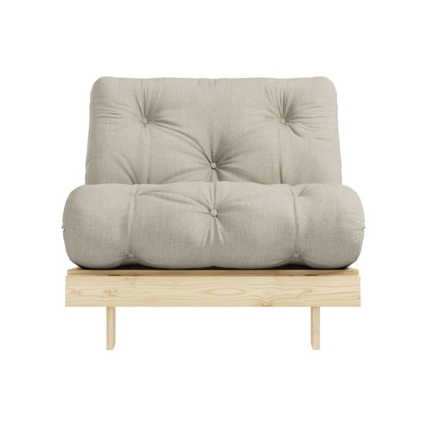 Šedobéžové rozkládací lněné křeslo Roots – Karup Design-image-3