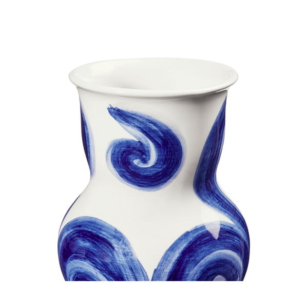 Modrá ručně malovaná váza z kameniny Tulle – Kähler Design-image-3