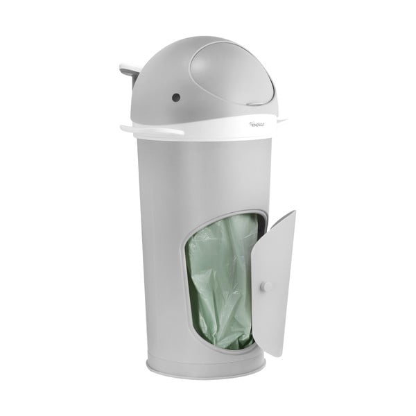 Světle šedý plastový odpadkový koš na pleny 25 l Whale – Kindsgut-image-3