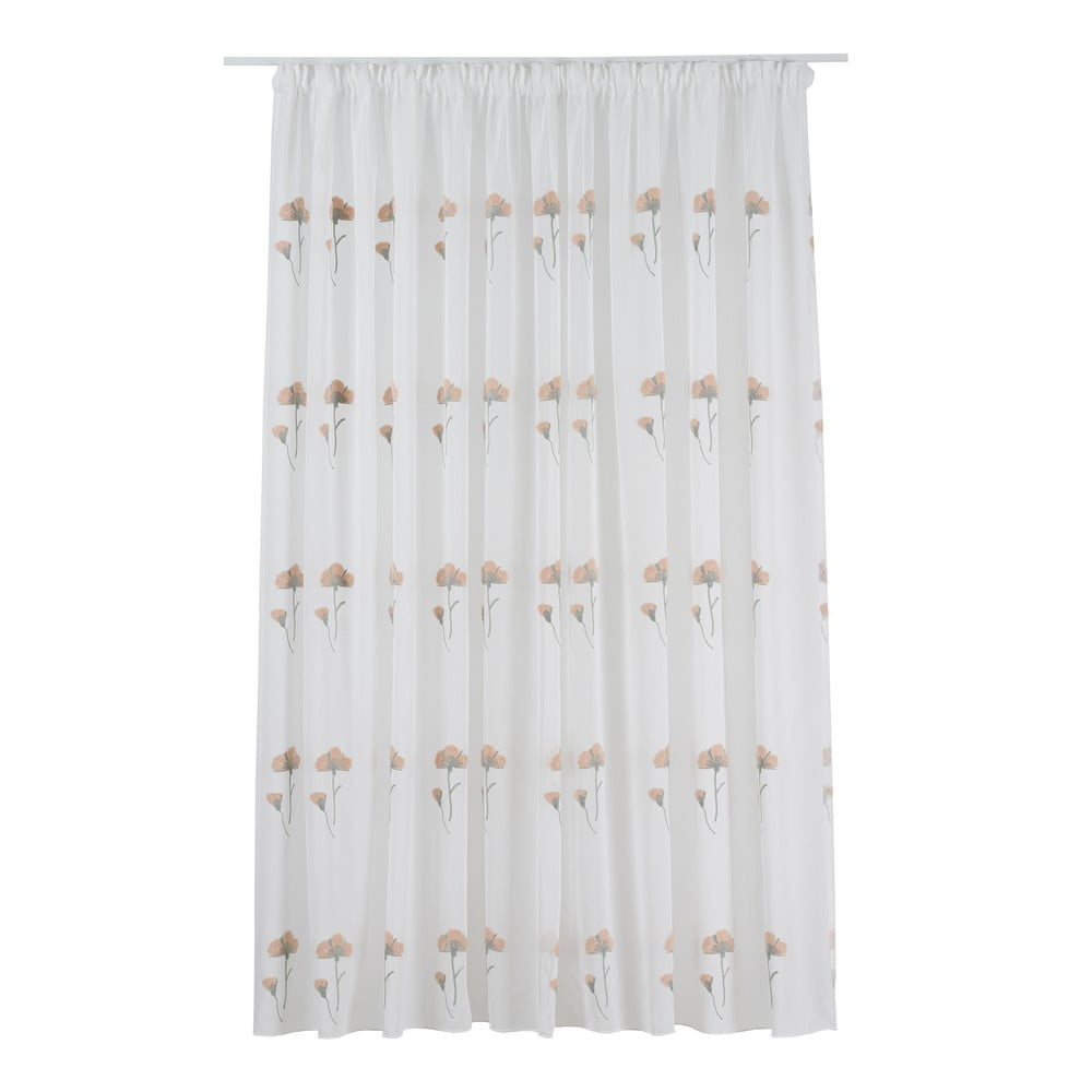 Bílo-růžová záclona 140x260 cm Elba – Mendola Fabrics