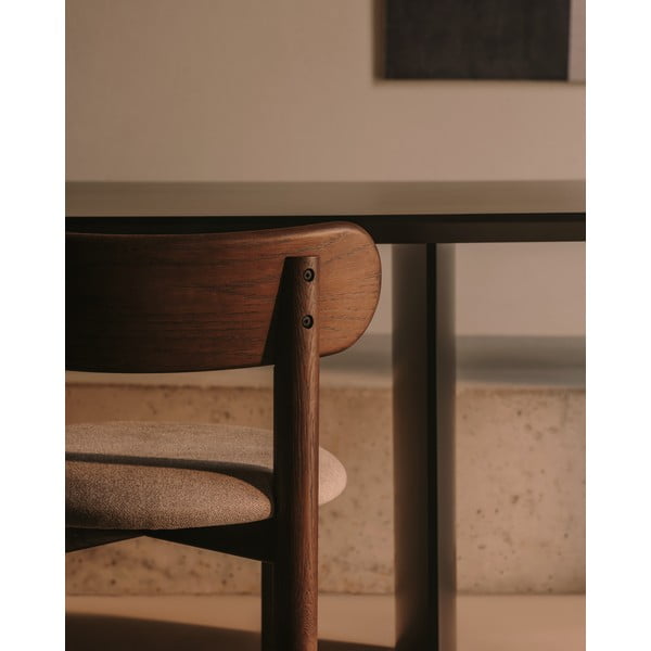 Hnědo-krémové jídelní židle z dubového dřeva v sadě 2 ks Nebai – Kave Home-image-3