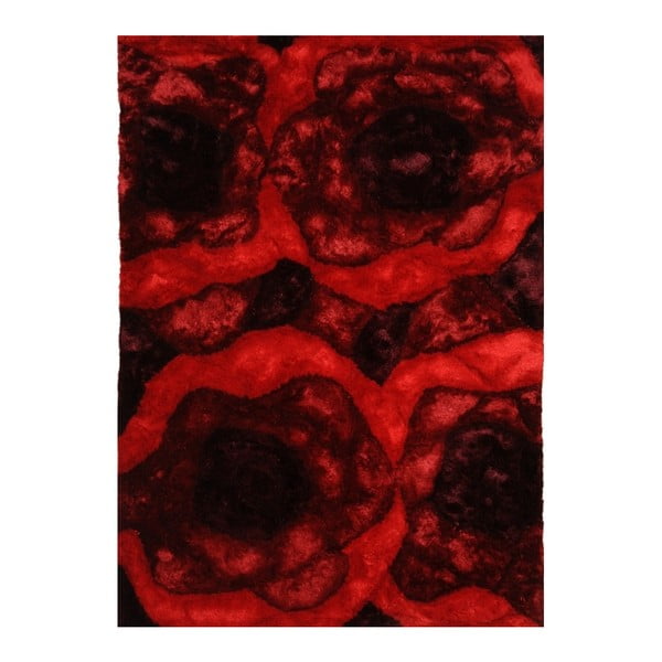 Červený koberec s dlouhým vlasem Linie Design Emma, 170 x 240 cm