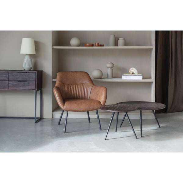 Hnědé křeslo Dude – White Label-image-1