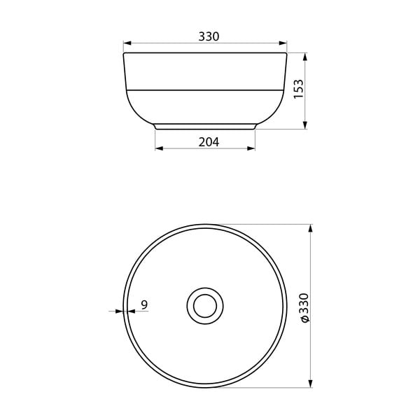 Bílé keramické kulaté umyvadlo ø 33 cm Emmi – Sapho-image-3