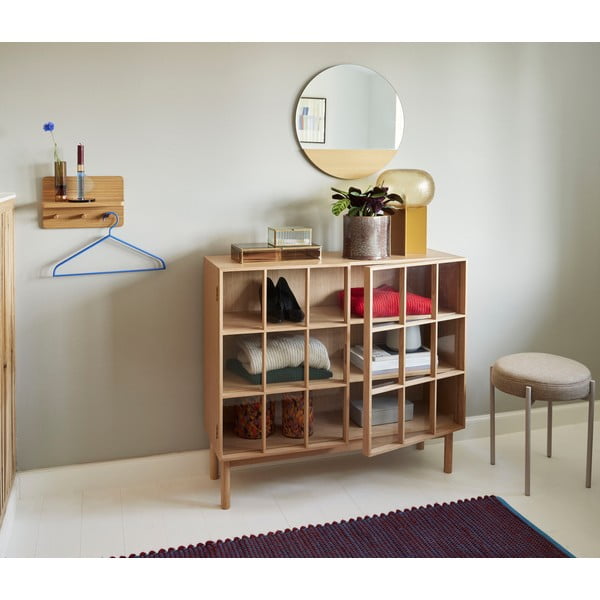 Vitrína z dubového dřeva 100x90 cm Shoji – Hübsch-image-1