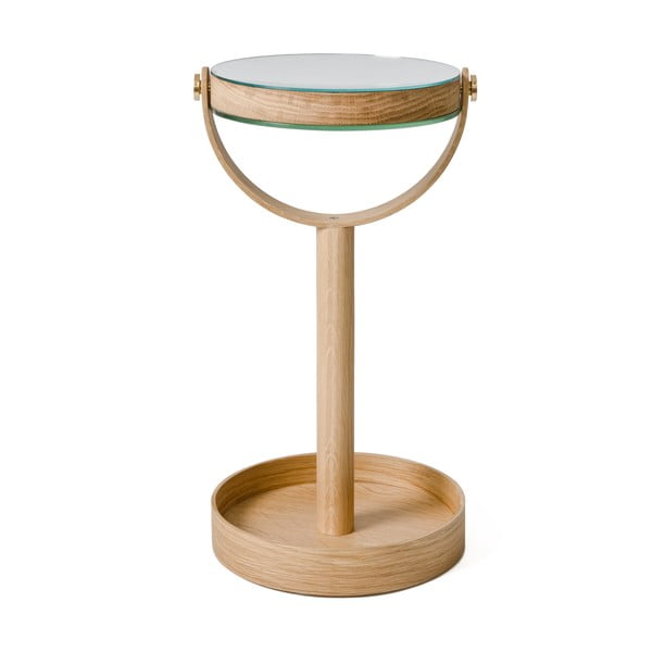 Kosmetické zvětšovací zrcadlo s dřevěným rámem (5x) ø 19,5 cm Magnify – Wireworks-image-1