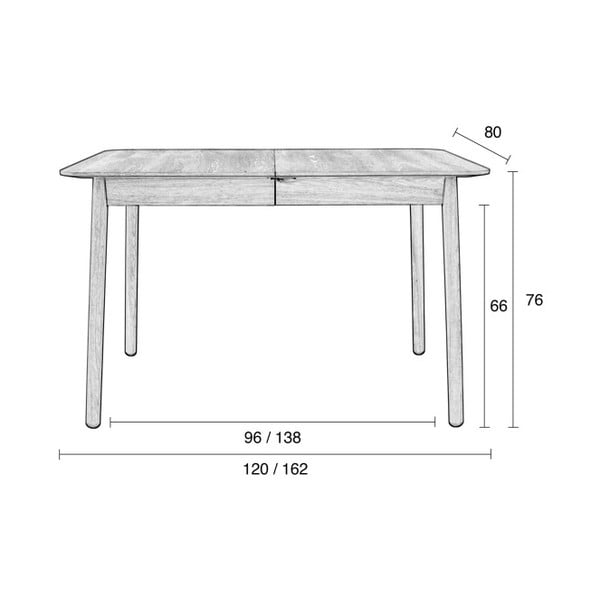 Rozkládací jídelní stůl Zuiver Glimps, 120 x 80 cm-image-3