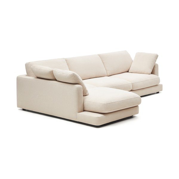 Béžová žinylková rohová pohovka (levý roh/s lenoškou) Gala – Kave Home-image-2