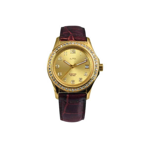 Dámské hodinky Alfex 56778 Yelllow Gold/Brown
