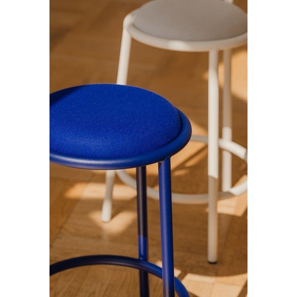 Modrá kovová barová stolička (výška sedáku 68 cm) Hogo – noo.ma-image-2