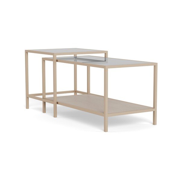 Šedé ocelové konferenční stolky v sadě 2 ks 50x90 cm Seaford – Actona-image-2