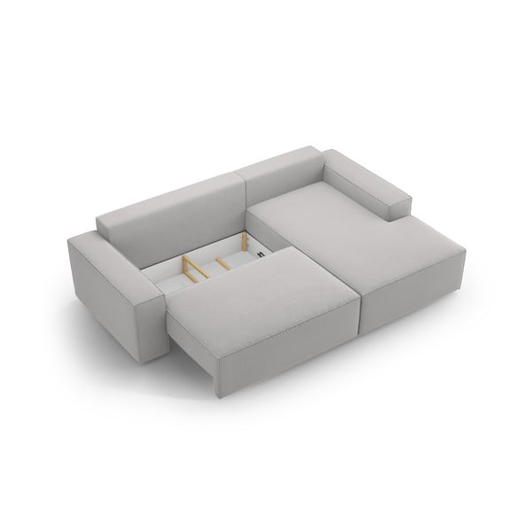 Světle šedá rozkládací rohová pohovka (pravý roh) Jodie – Micadoni Home-image-4