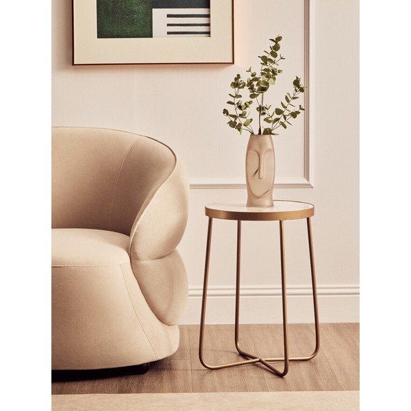Kulatý odkládací stolek s mramorovou deskou  ø 36 cm Shalimar – Premier Housewares-image-1