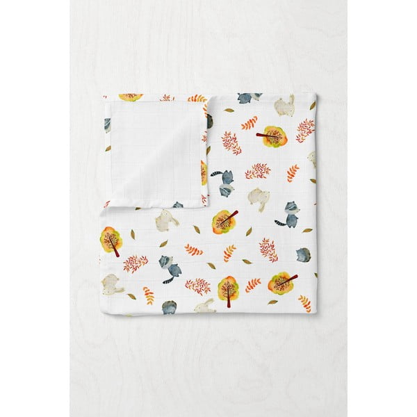 Bílá mušelínová dětská deka 75x100 cm Forest – Mijolnir-image-1