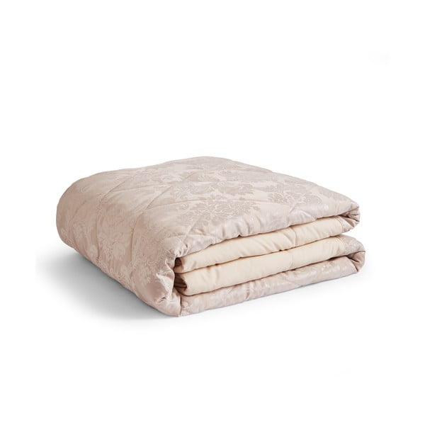 Béžový damaškový prošívaný přehoz 240x260 cm Damask Jacquard – Catherine Lansfield