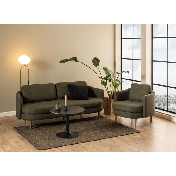 Černý kulatý konferenční stolek s keramickou deskou ø 60 cm Malta – Actona-image-2