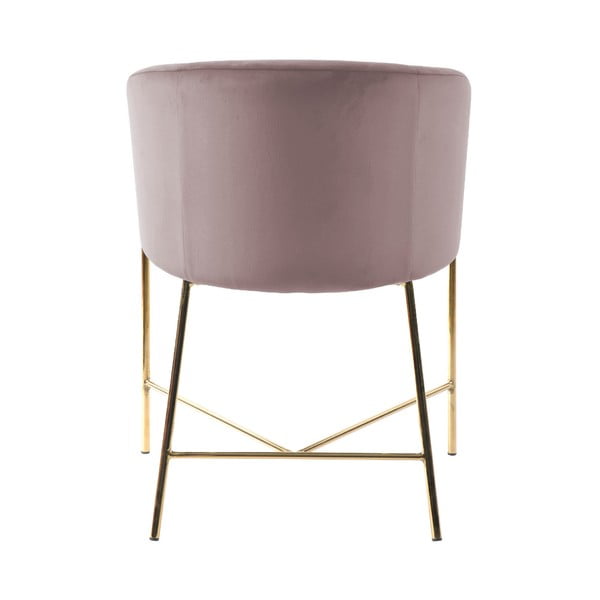 Pastelově růžová židle s nohami ve zlaté barvě Interstil Nelson-image-4