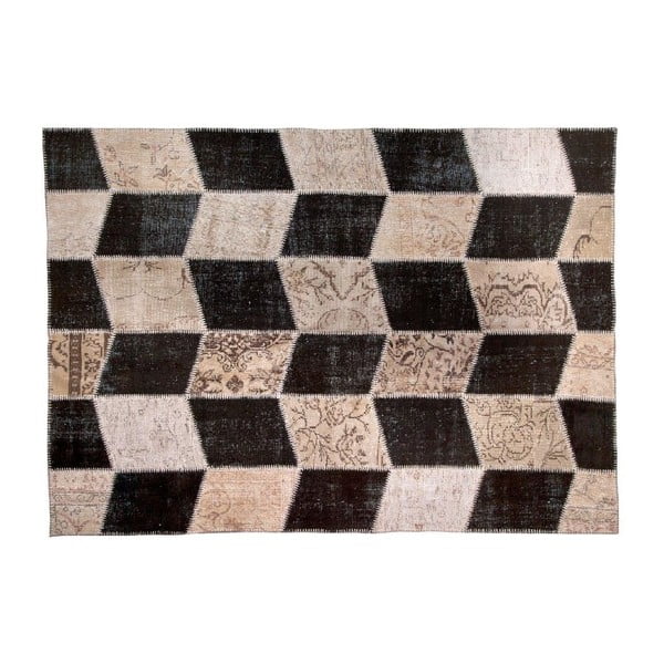 Vlněný koberec Allmode Black, 180x120 cm
