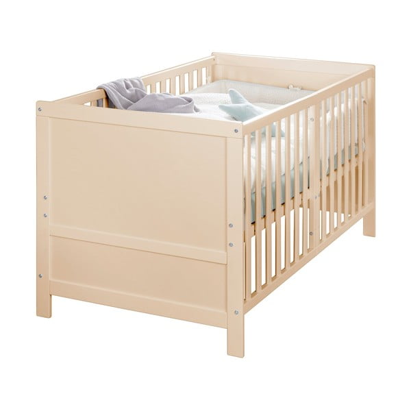 Postýlka s nastavitelnou výškou 70x140 cm v přírodní barvě Easy Sleep – Roba-image-3