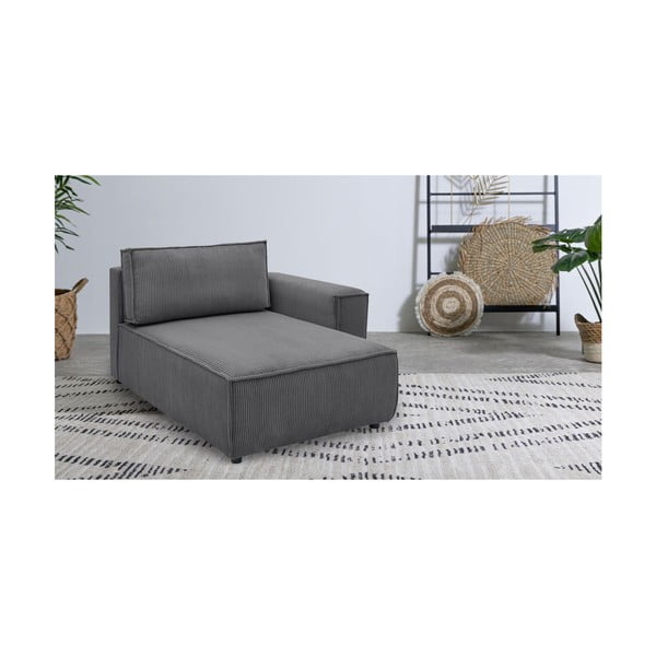 Tmavě šedý manšestrový modul pohovky, pravý roh Nihad modular – Bobochic Paris-image-1