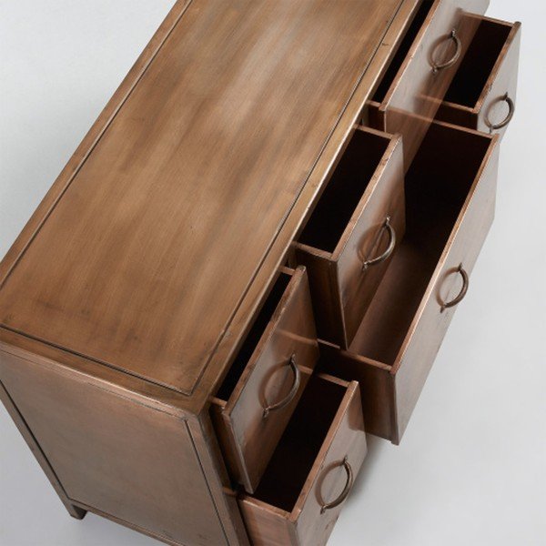 Kovová komoda v barvě mědi La Forma Elma-image-1