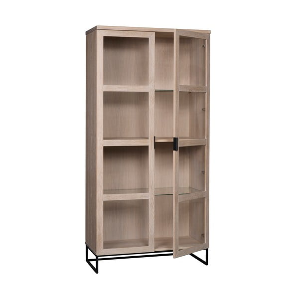 Vitrína z dubového dřeva v přírodní barvě 95x195 cm Everett - Rowico-image-3