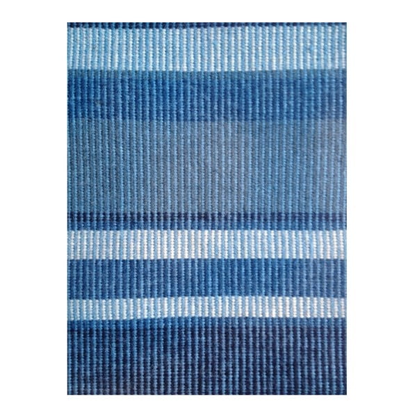 Modrý ručně tkaný vlněný koberec Linie Design Romina, 140 x 200 cm