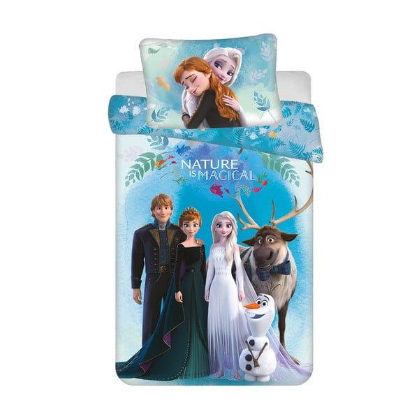 Modré bavlněné dětské povlečení do postýlky 100x135 cm Frozen "Blue" – Jerry Fabrics