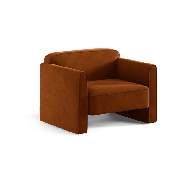 Sametové křeslo v terakotové barvě Abby – Micadoni 