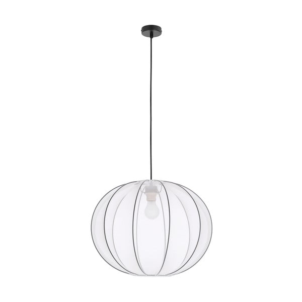 Bílé závěsné svítidlo s textilním stínidlem ø 52 cm Mellow – Candellux Lighting
