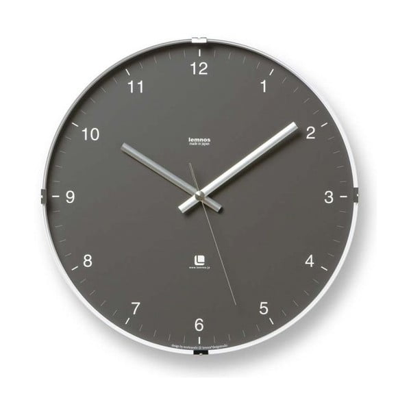 Šedé nástěnné hodiny Lemnos Clock North, ⌀ 32 cm