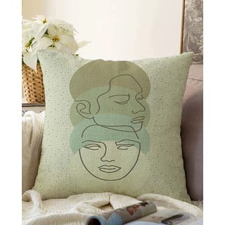 Zelený povlak na polštář s příměsí bavlny Minimalist Cushion Covers Chenille, 55 x 55 cm