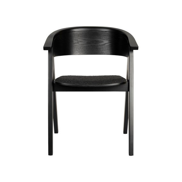 Černé čalouněné jídelní křeslo s područkami NDSM – Zuiver-image-3