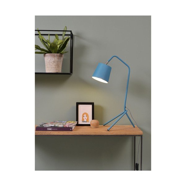 Modrá stolní lampa s kovovým stínidlem (výška 59 cm) Barcelona – it's about RoMi-image-3