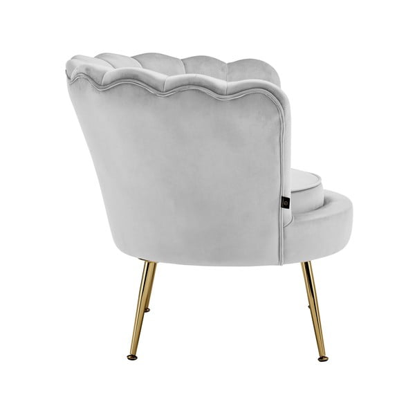 Světle šedé sametové křeslo Kelsey – Støraa-image-2