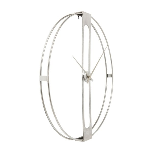 Nástěnné hodiny ve stříbrné barvě Kare Design Clip, průměr 60 cm-image-3