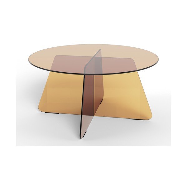 Hnědý skleněný kulatý konferenční stolek ø 80 cm Samos – Actona