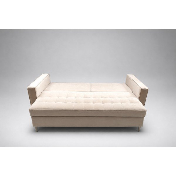 Béžová sametová rozkládací/s úložným prostorem pohovka 225 cm Santo - II. jakost – Milo Casa-image-4