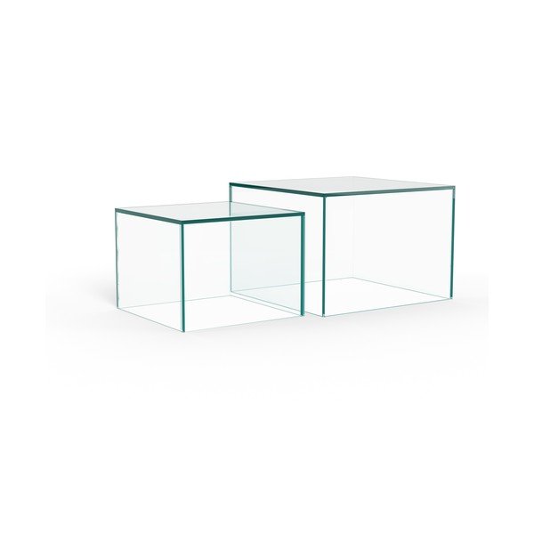Skleněné konferenční stolky v sadě 2 ks 50x50 cm Dice – Actona