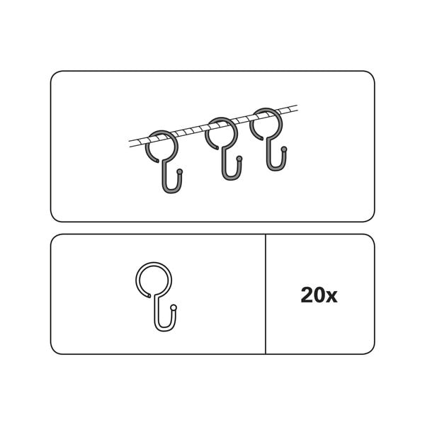 Kovové háčky na záclony v sadě 20 ks - Gardinia-image-1