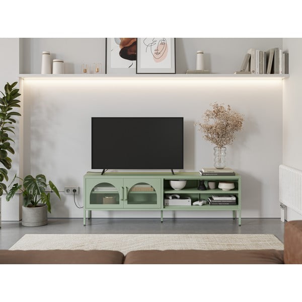 TV stolek v mentolové barvě 160x50 cm Diora – Marckeric-image-1