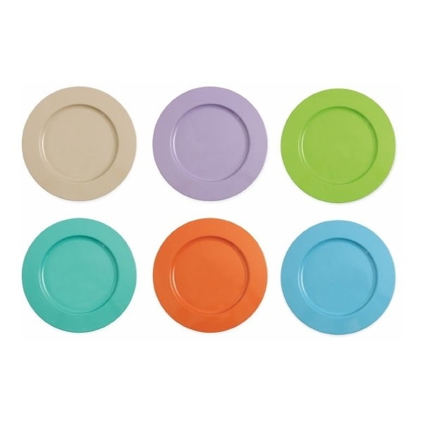 Sada 6 barevných talířů Villa d'EsteMargarita, Ø 33 cm