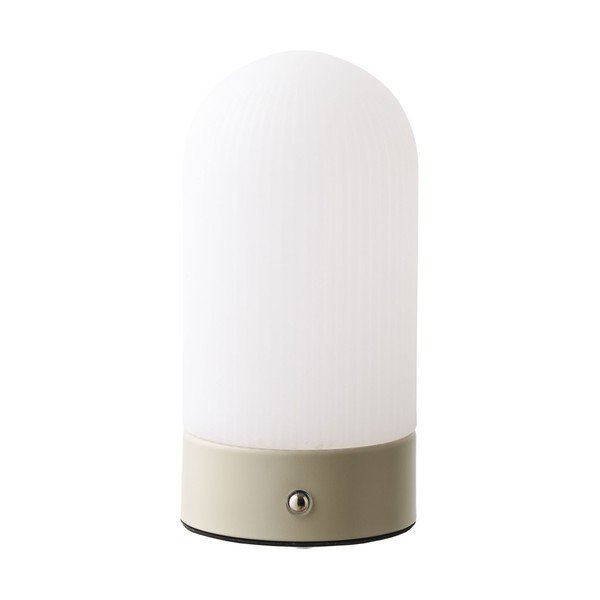 Bílá/taupe kovová stolní lampa s plastovým stínidlem (výška 18 cm) Ashford – House Nordic