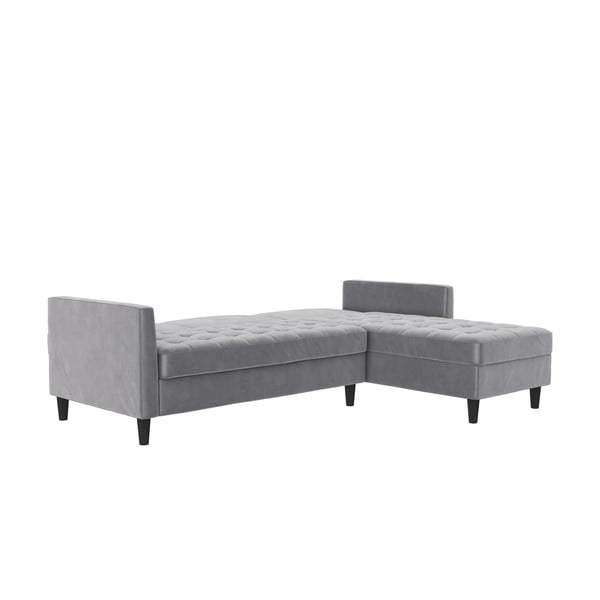 Světle šedá sametová rohová pohovka Presley – Støraa-image-2