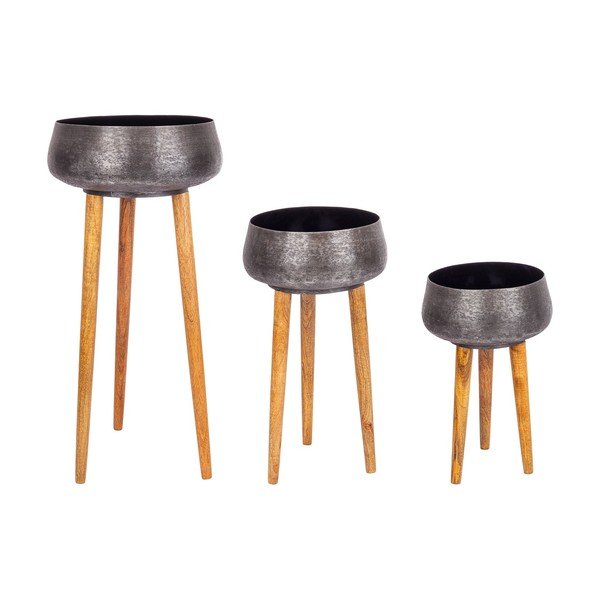 Kovové ručně vyrobené obaly na květináče v sadě 3 ks ø 37,5 cm Varanasi – Bizzotto