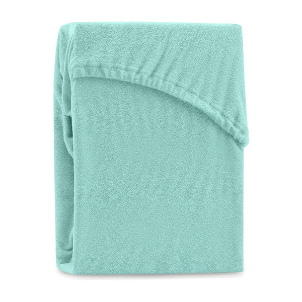 Mátově zelené elastické prostěradlo s vysokým podílem bavlny AmeliaHome Ruby, 80/90 x 200 cm-image-1