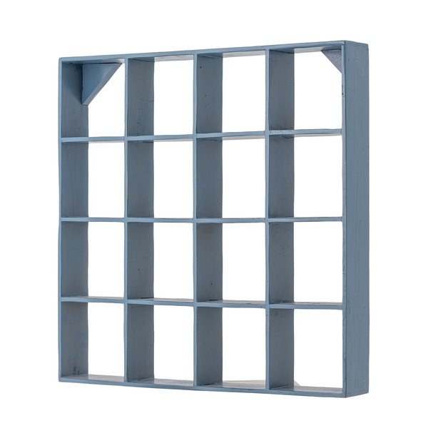Modrá patrová police z recyklovaného dřeva 70 cm Bekka – Bloomingville-image-2